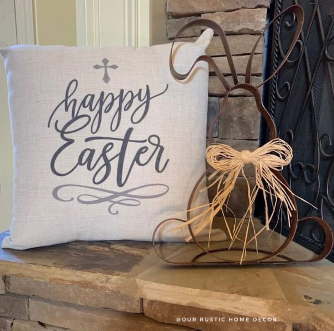 Happy Easter Decor Pillow Cover Easter Decor Cover Spring Etsy