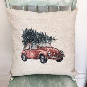 Vintage Christmas Bug Pillow Cover - Christmas Pillows - Christmas Tree Pillow Cover - Christmas Decorations Farmhouse Decor - Holiday Decor