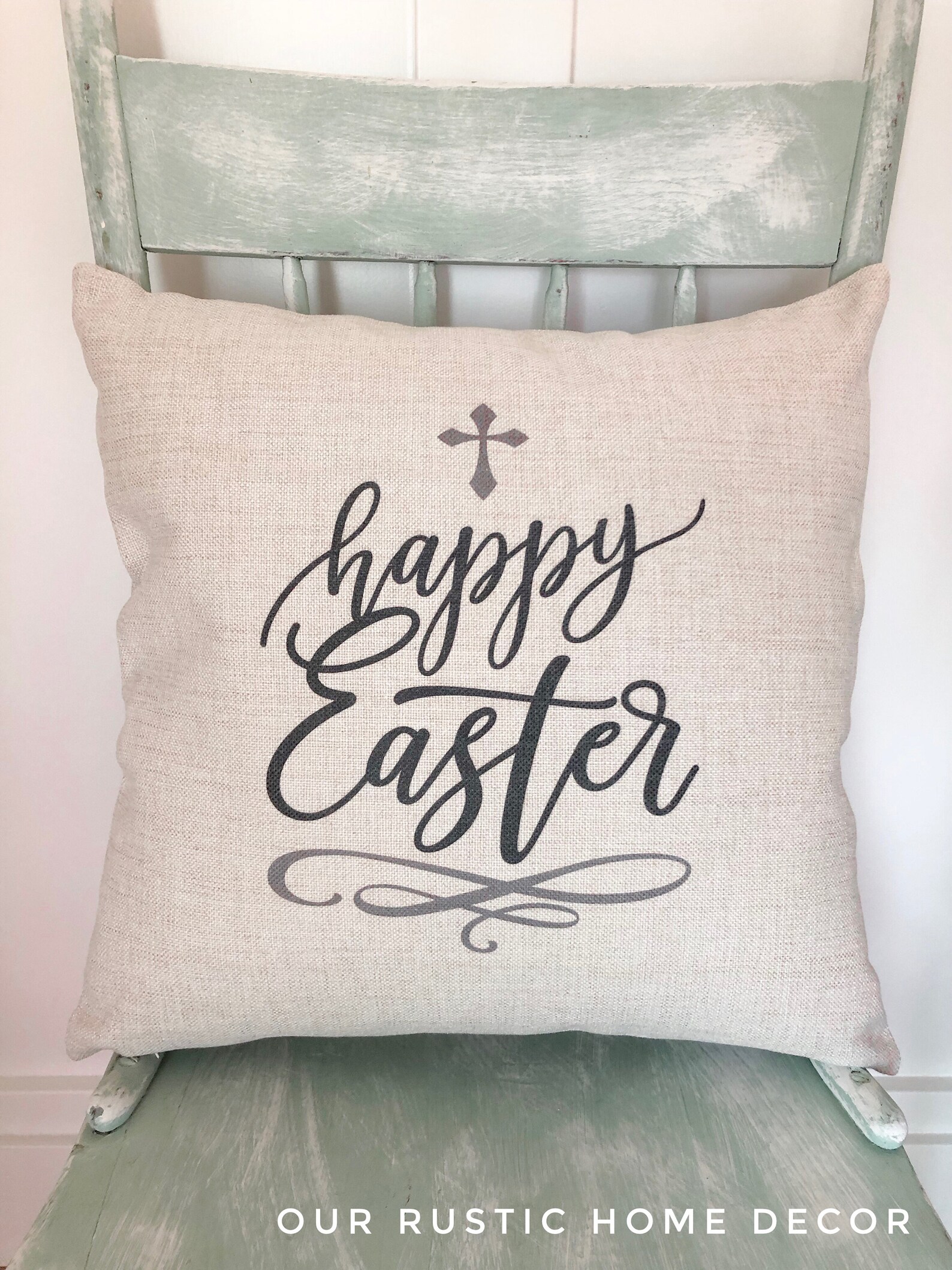 Happy Easter Decor Pillow Cover Easter Decor Cover Spring Etsy