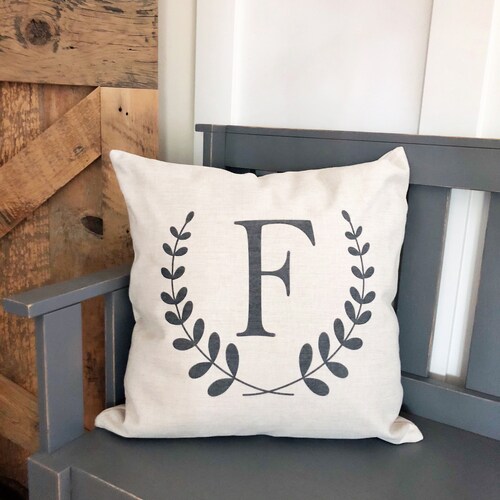 Initial Pillow Cover personalized Letter Pillow Cover Etsy