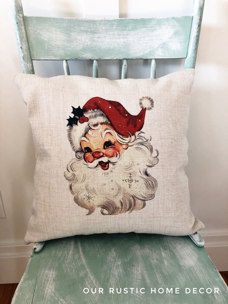 Santa Pillow Cover Christmas Pillows Christmas Santa Etsy