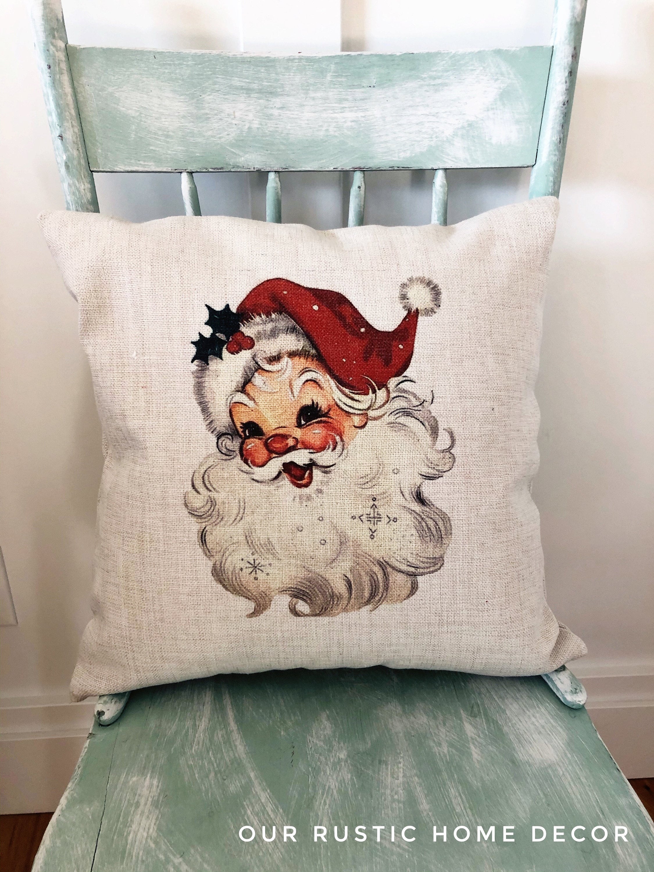 Santa Pillow Cover Christmas Pillows Christmas Santa Etsy