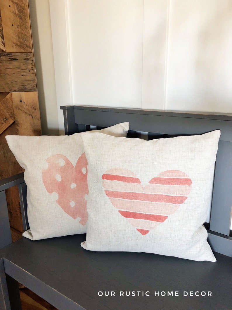 Heart Pillow Cover Valentine's Day Decor Heart Pillow Etsy