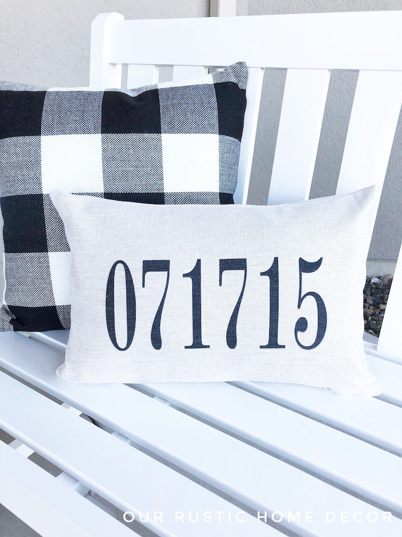 Zip Code Throw Pillow Cover personalized Pillow Cover Etsy