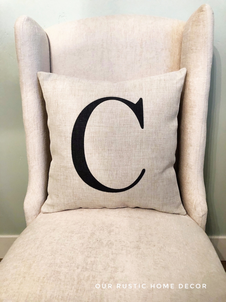 Initial Pillow Cover personalized Letter Pillow Cover Etsy