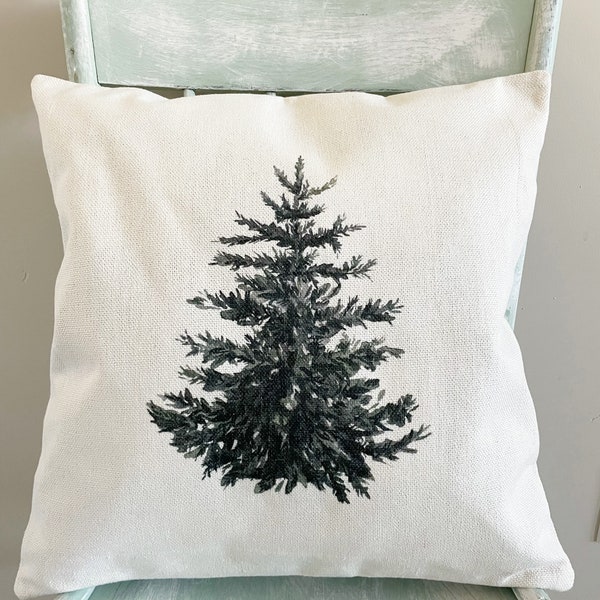 Leinen Weihnachtsbaum Kissenbezug: Landhaus Winter Dekor