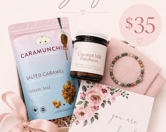 Teacher Gift Set for Women | End of Year Teacher Appreciation Box | Candle Bracelet Snack Gift | Pink Aesthetic Gift Box