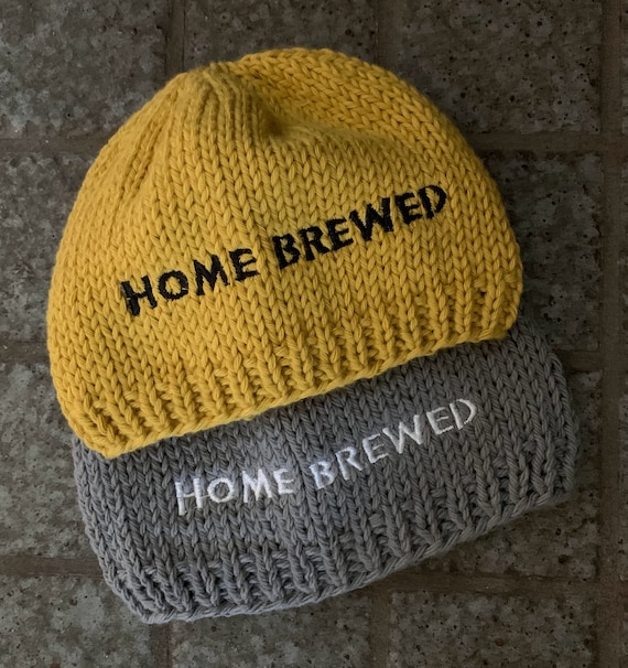 Handknit Home Brewed/Half Pint Baby Hat ~ Baby is Brewing ~  Bier Babymütze