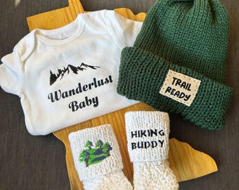 Nature Hiking Buddy Baby Gift Set ~ Amante de la naturaleza ~ Treehugger ~ Bergsteiger Babygeschenk