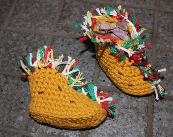 TACO crochet Baby Booties ~ TACO Babyschuhe ~ TACO Tuesday