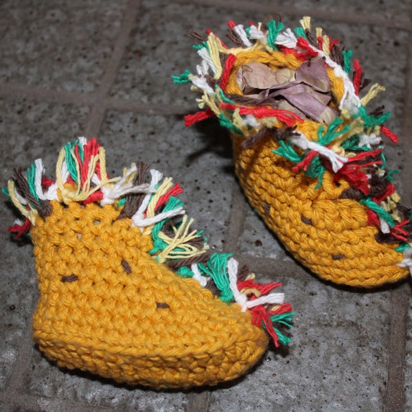 TACO crochet Baby Booties ~ TACO Babyschuhe ~ TACO Tuesday