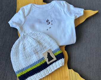 Minnesota Timberwolves NBA Baby Gift Set: Handknit Hat & Basketball Onesie