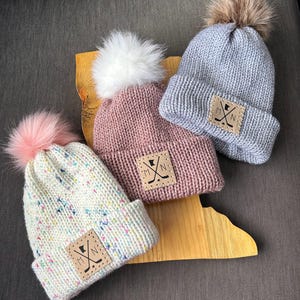 Baby Hat: Double Knit, Handmade MN Hockey Patch - Minnesota Made ~