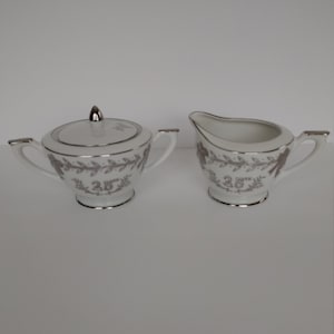Vintage Lefton China 25th Anniversary Sugar Bowl and Creamer