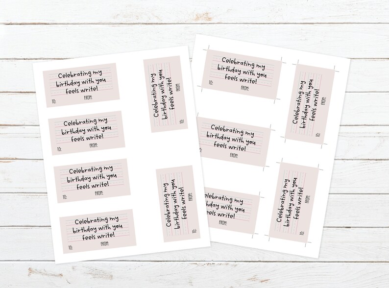Printable Pencil Birthday Favor Tag DIY Printable Birthday - Etsy