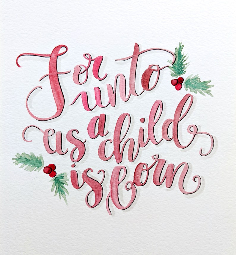 For Unto Us a Child is Born Wall Art Christmas Jesus Home | Etsy