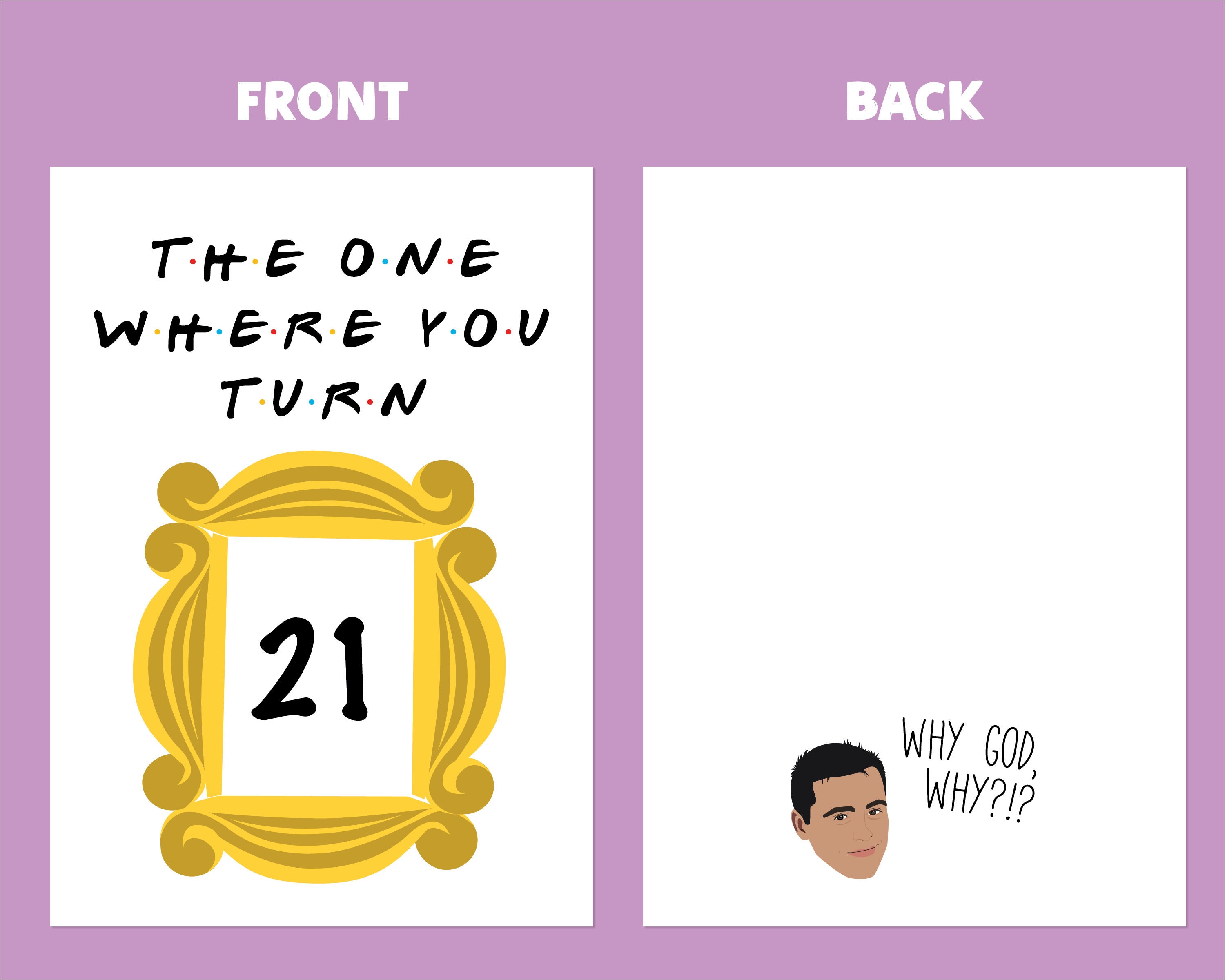 The One Where You Turn 21 Printable Birthday Card Friends TV - Etsy