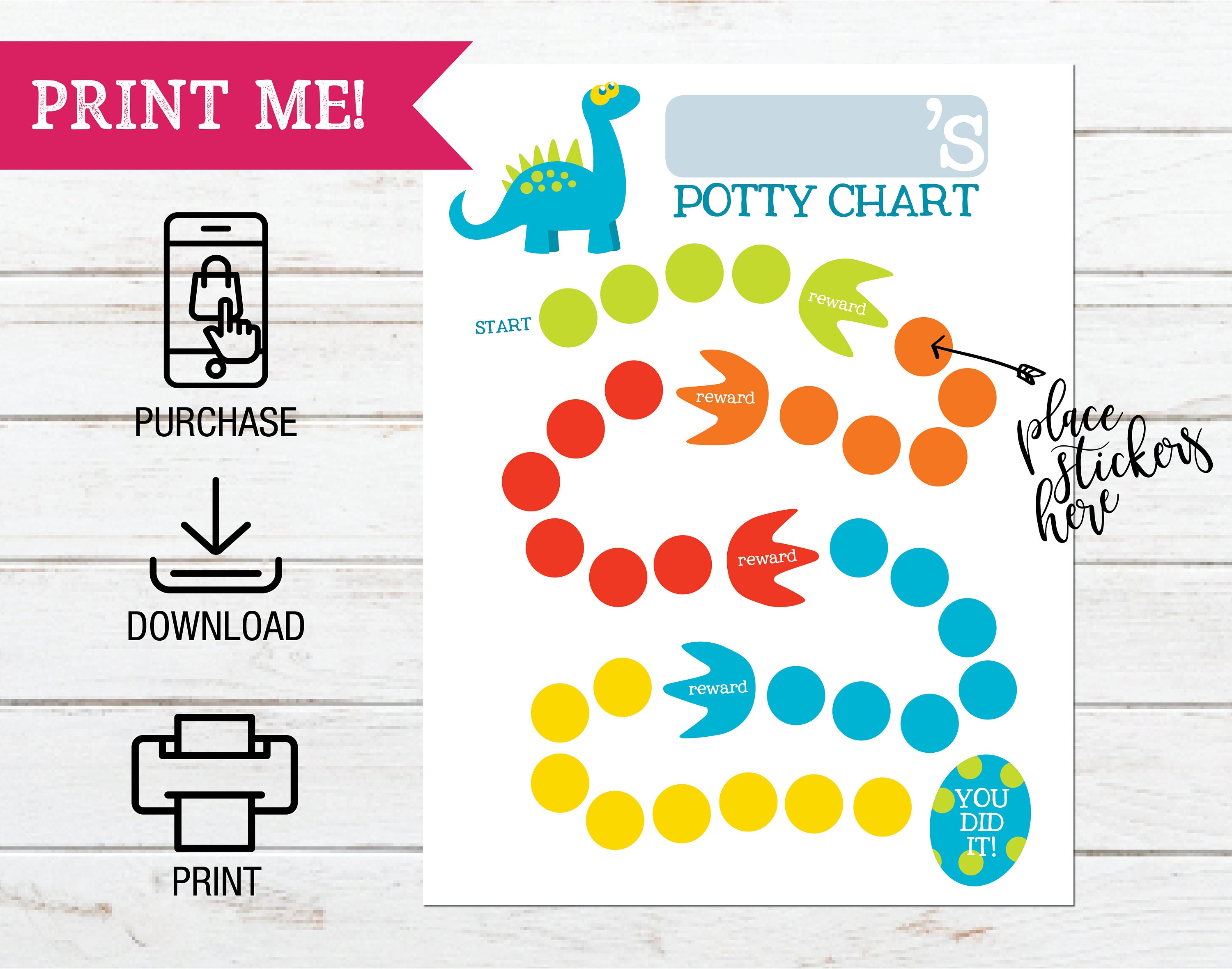 Sticker Wall Printable Reward Potty