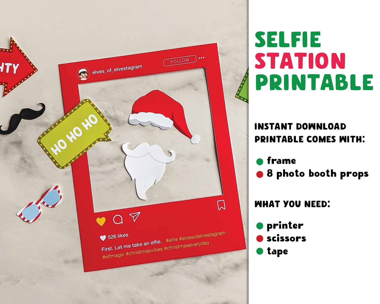 Elf Selfie Station Printable Printable Elf Activity Instant Etsy Elf Selfie Station Printable Printable Elf Activity Instant Etsy