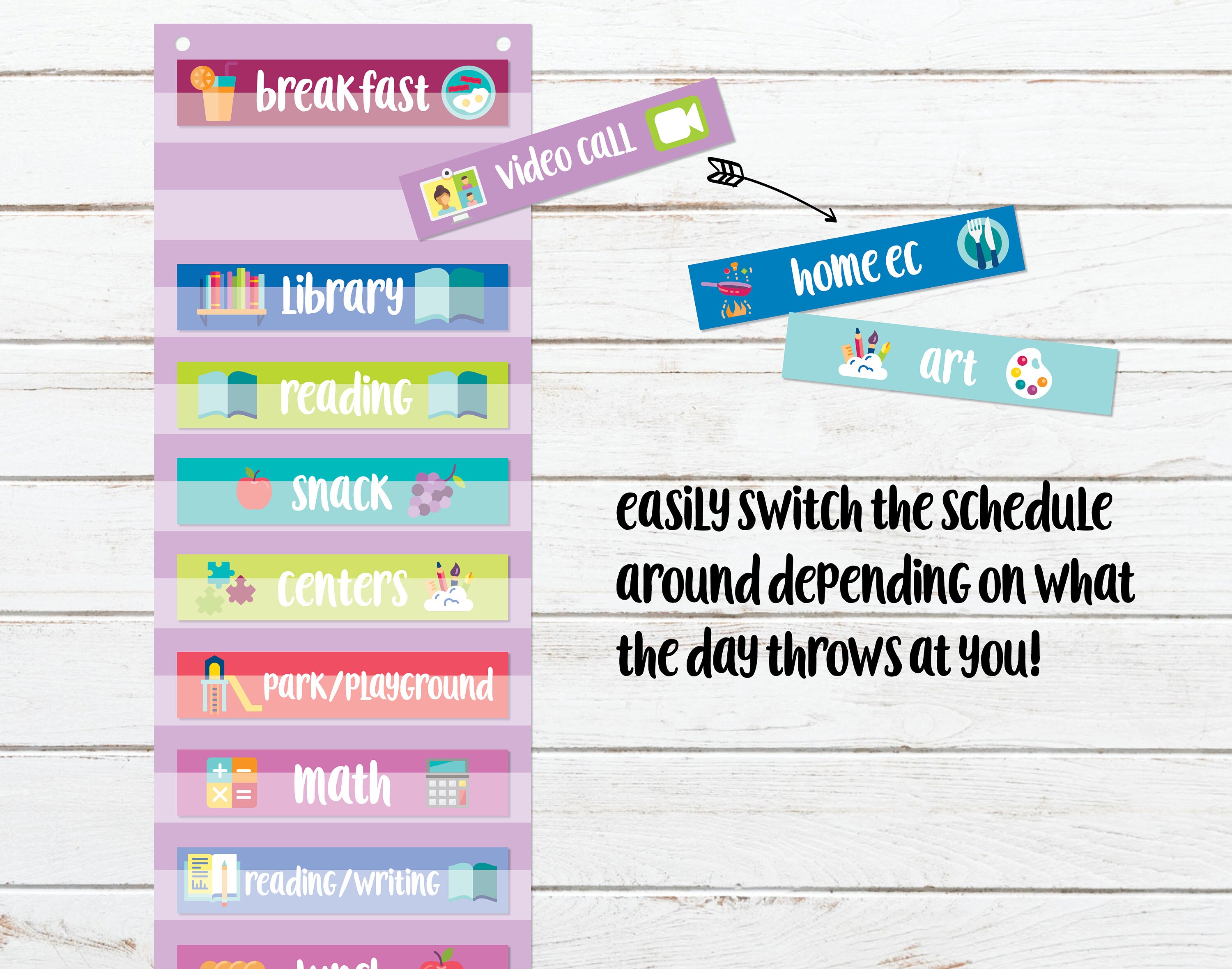 PRINTABLE Visual Schedule for Homeschool Elementary Visual | Etsy