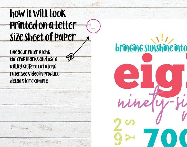 Printable Eighth Birthday Sign 8th Birthday Picture Prop | Etsy