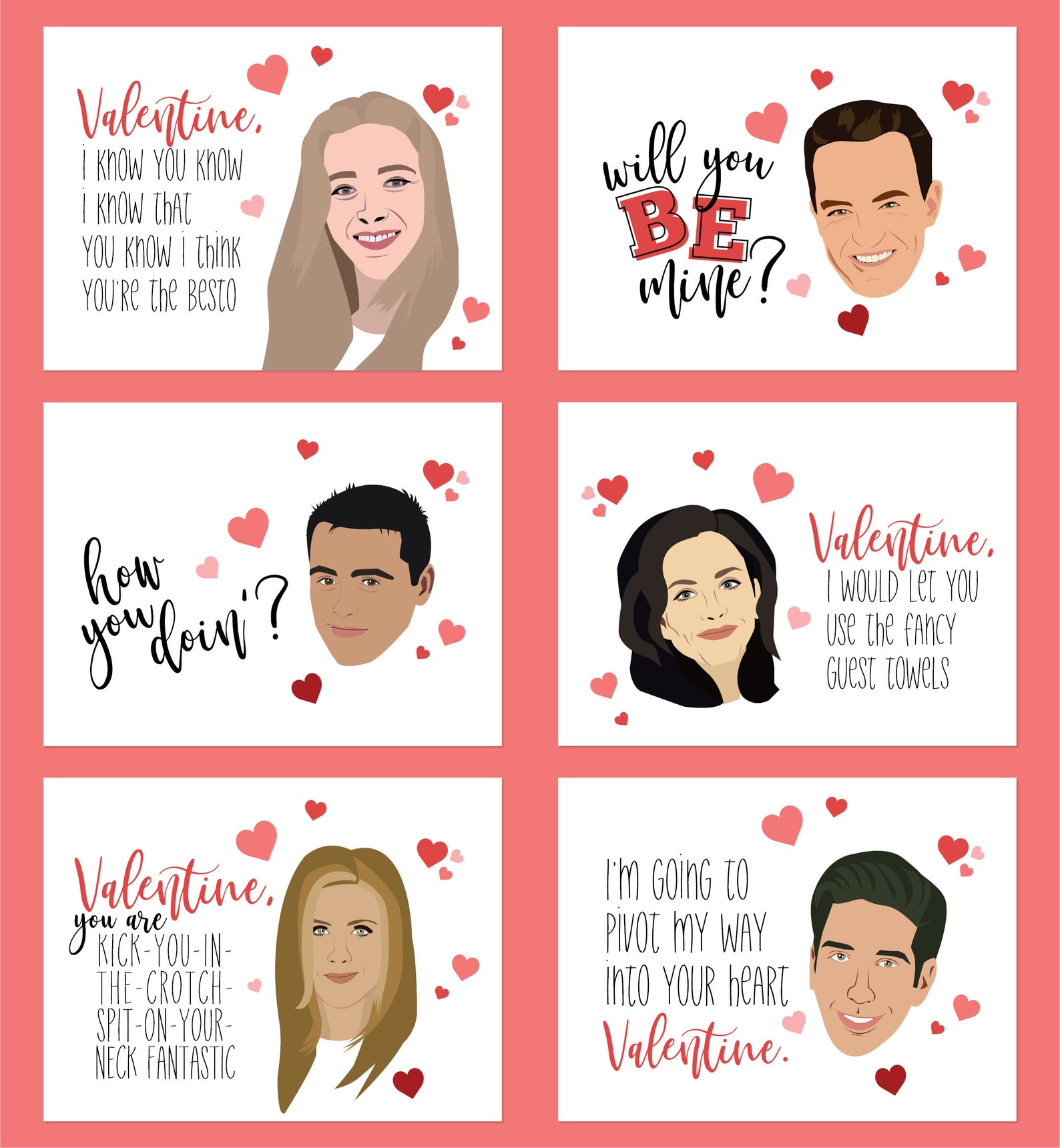 Printable Friends Valentines Friends TV Show Funny Gift for | Etsy