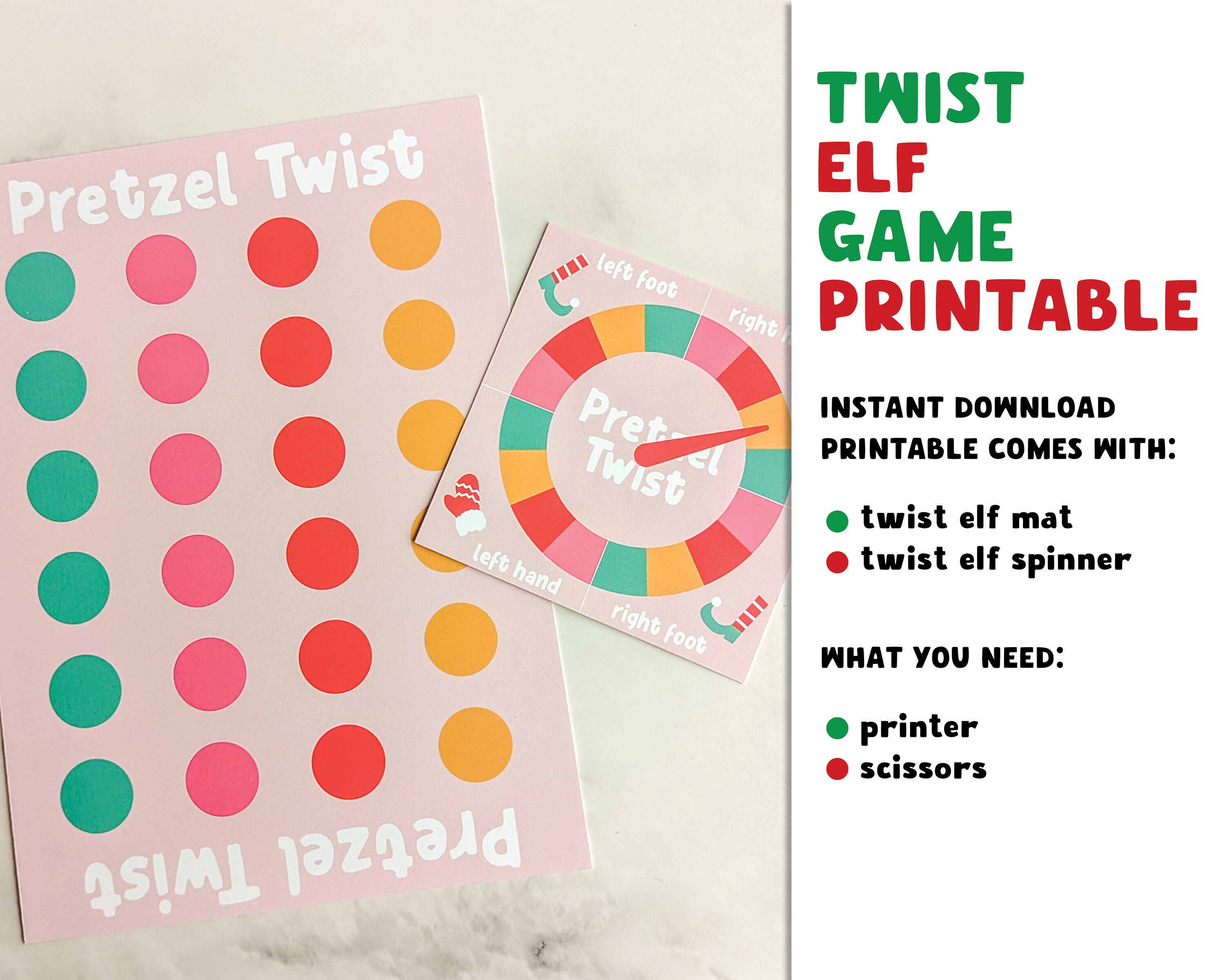 Elf Twist Game Printable Printable Elf Activity Instant 