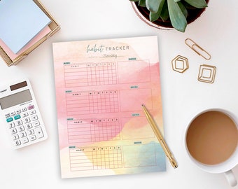 Boho Monthly Calendar | Printable Monthly Habit Tracker | Goal Tracker ...