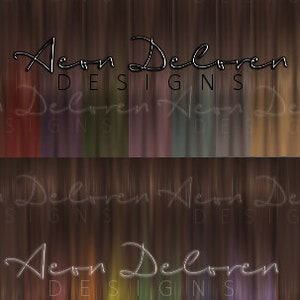 May include: A digital illustration of a colorful curtain with the text "Aern Deloven Designs" in a white, cursive font.