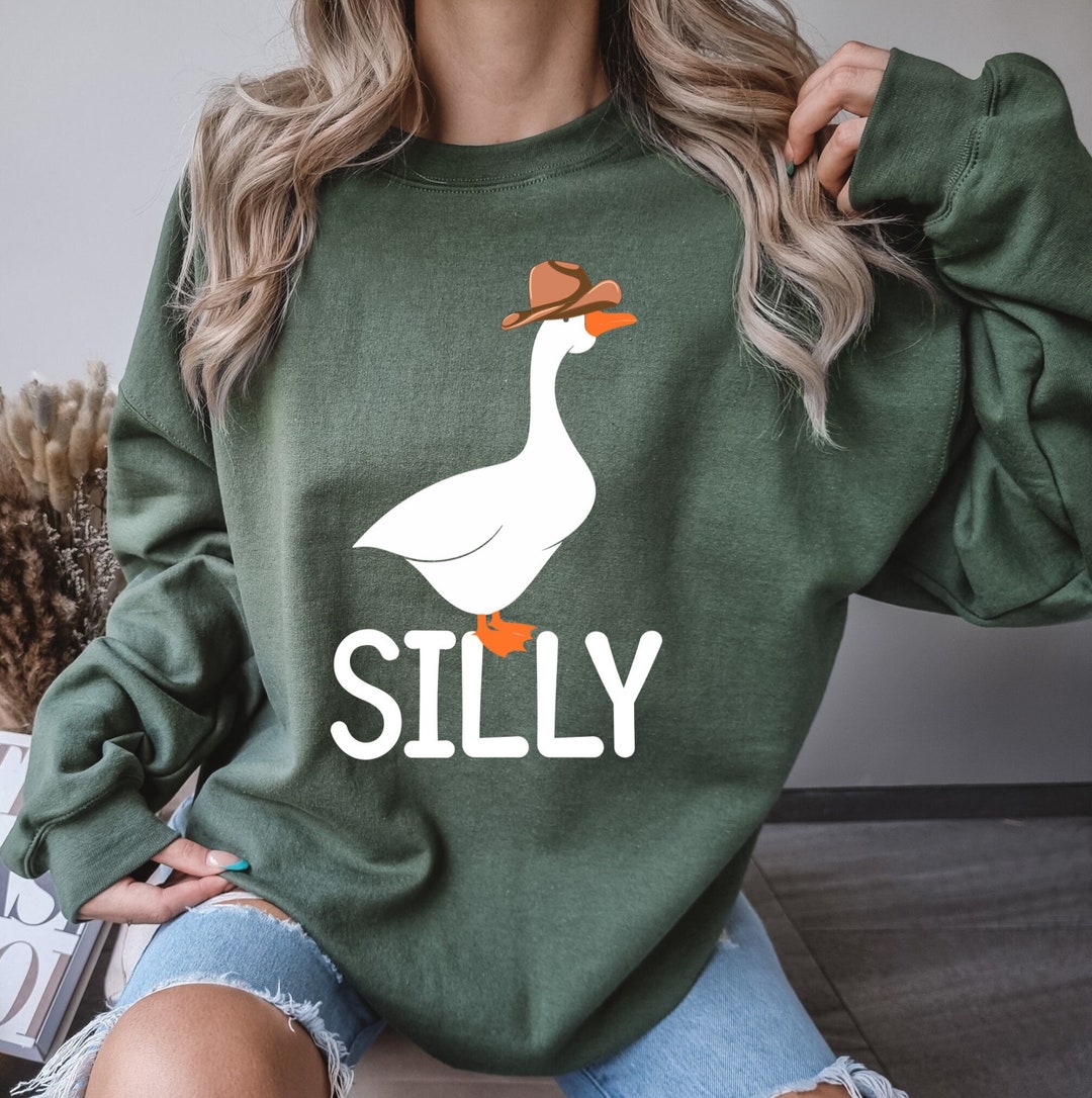 Silly Goose Cowboy Hat Sweatshirt Mother Goose Day Funny - Etsy