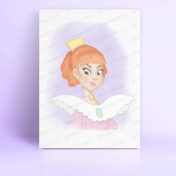 Junge Anastasia Tremaine | Cinderella Stiefschwester Illustration Fine Art Quality Print | Pastellfarben für Wandkunst (mehrere Größen)