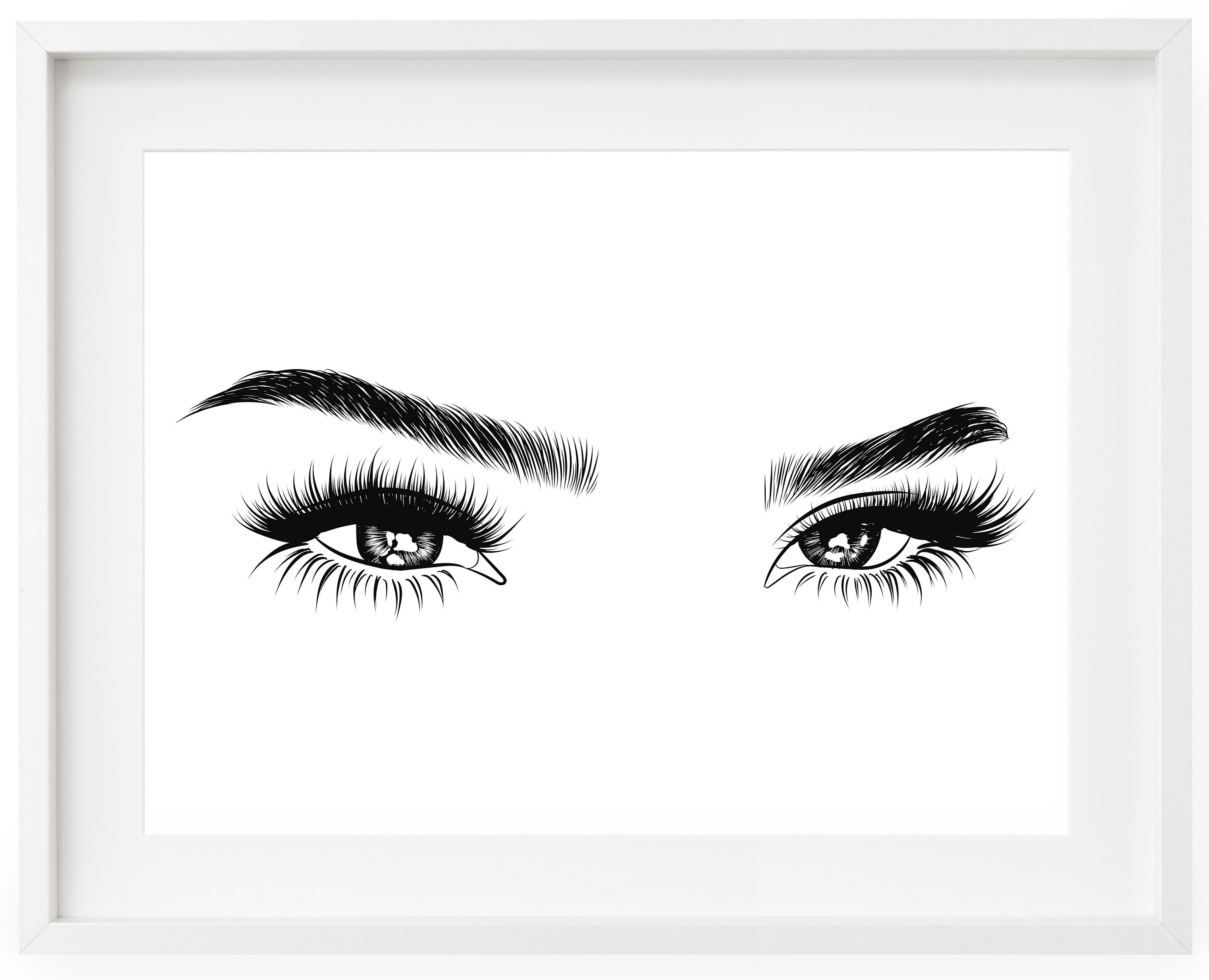 Beautiful Eyes Print Eyelash Decor Bedroom Wall Art Eye Etsy
