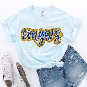 Cougars sequin png - Sublimation design - Digital design - Sublimation - DTG printing - Sublimation png - Cougars sublimation design