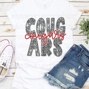 Cougars sequin png - Sublimation design - Digital design - Sublimation - DTG printing - Sublimation png - Cougars sublimation design