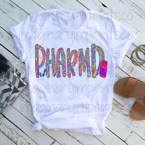 PharmD tie dye png - Sublimation design download - Digital design - DTG printing - Pharmacy png - PharmD Sublimation png