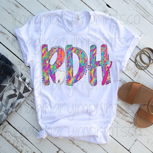 RDH Registered Dental Hygienist  png - Sublimation design download - Digital design - Sublimation - DTG printing - Dental Sublimation png