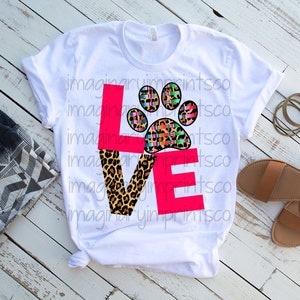 Love Paw Print png - Sublimation design download - Digital design  - Sublimation - DTG printing - Dog Mom design - Sublimation dog png