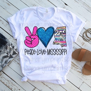 Peace Love Mississippi png - Sublimation design - Digital design  - Sublimation - DTG printing - Sublimation png - sublimation design