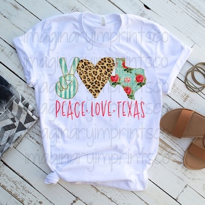 Peace Love Texas sublimation png - Sublimation design - Digital design  - Sublimation - DTG printing - Clipart - Texas Sublimation Design