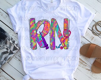 RN Nurse tie dye png - Sublimation design download - Digital design  - Sublimation - DTG printing - Registered Nurse Sublimation png