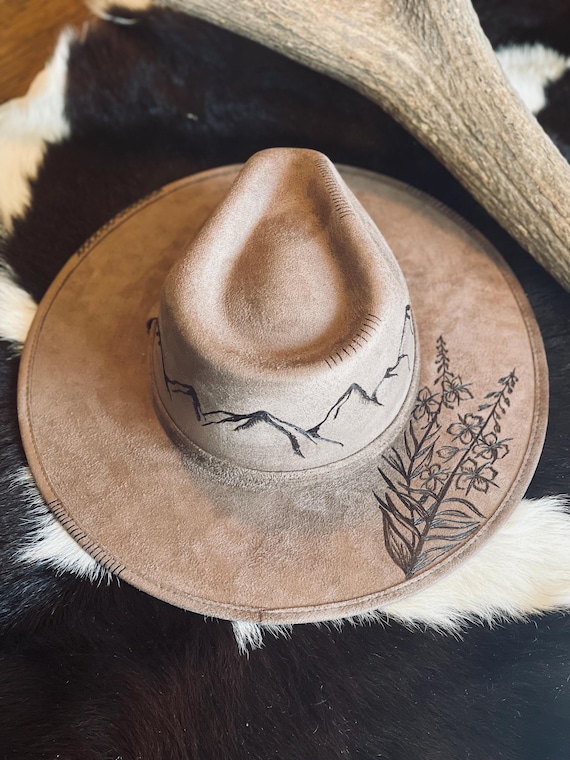 Mountains/fireweed Burned Hat - Etsy display picture 3