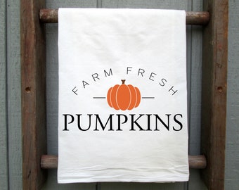 Set Of 2 Fall Autumn Pumpkin Sunflower Blue Truck Kitchen Hand Tea Towels