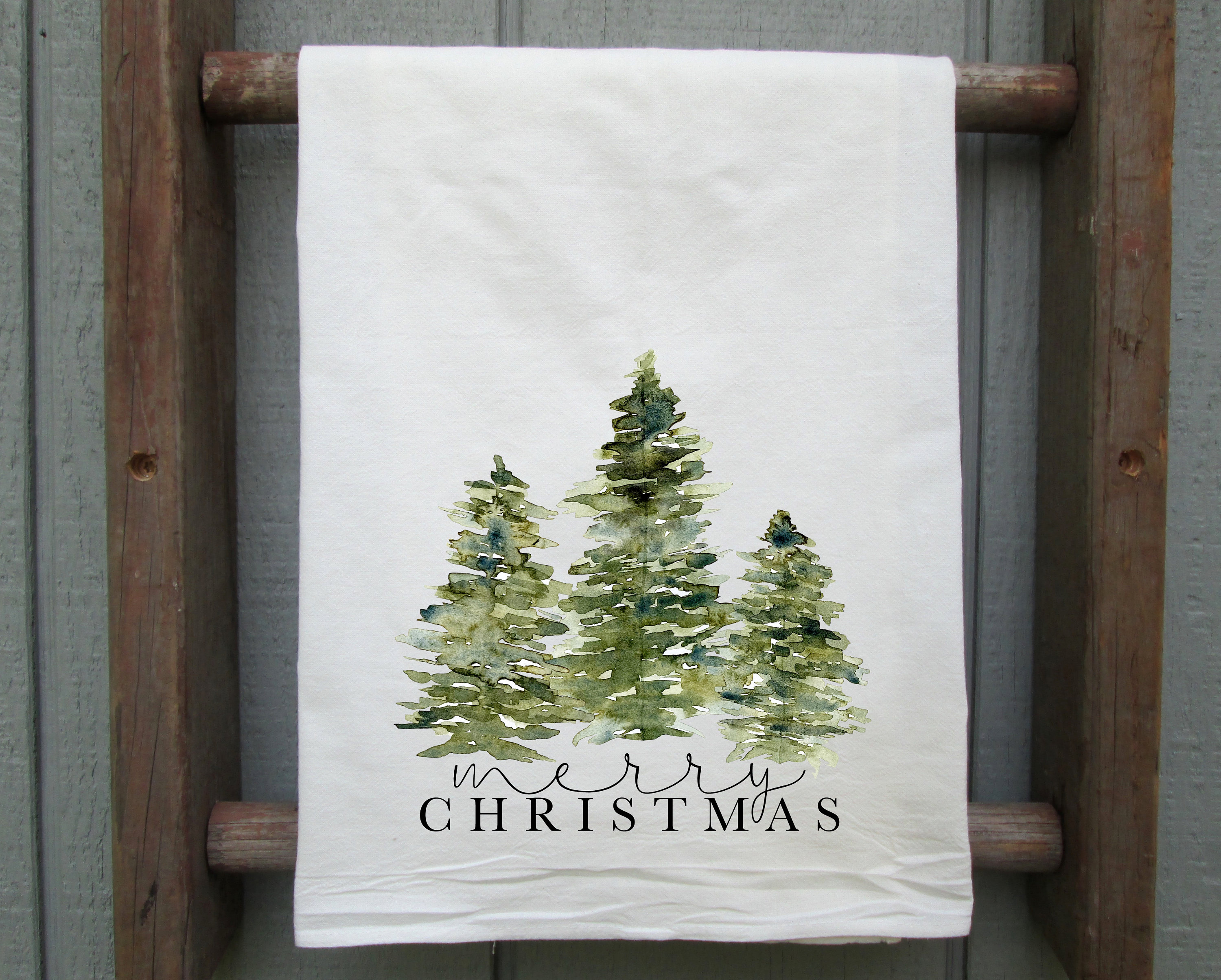 Black and white Christmas trees pattern Hand & Bath Towel by Muxune