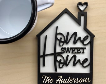 Personalized Refrigerator Magnet, Home Sweet Home Magnet, Personalized Gift, Gift for Mom, Kitchen Gift, Kitchen Magnet