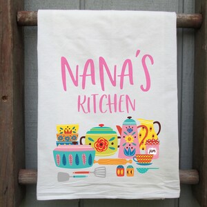 Nana&#39;s Flour Sack Towel, Nana&#39;s Kitchen, Nana Tea Towel, Gift for Nana, Nana Gift, Kitchen, Kitchen Decor, Gift from Grandchild