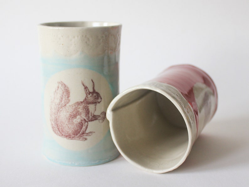 Handmade ceramic mug forest set image 3