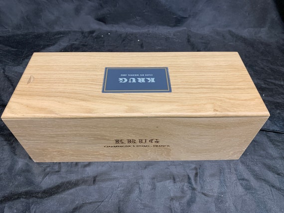 Krug single bottle solid oak wood box