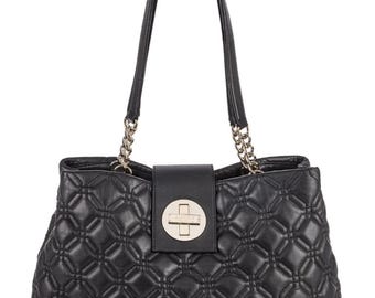 Vintage Kate Spade gewatteerde leren Astor Court-draagtas met gouden hardware