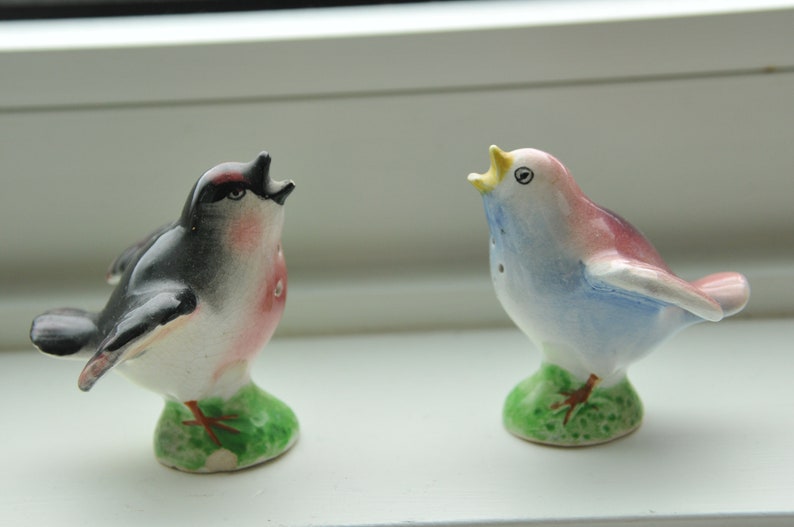Bird Salt and Pepper Shakers Made in Japan Ceramics Etsy
