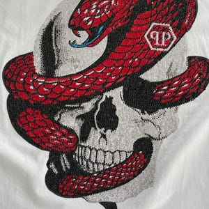 Philipp Plein Skull and Snake T-shirt. Men Small
